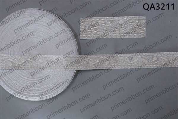 Braid Silver Mylar Oak Leaf 45 mm Lace Trim Sold by Meter